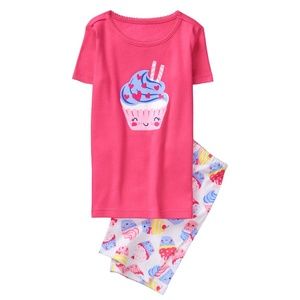 NWT Gymboree Size 3 "CUPCAKE" Pink Shortie 2 Piece